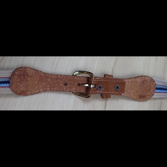 Canvas and Leather Striped Belt - Picture 4 of 7